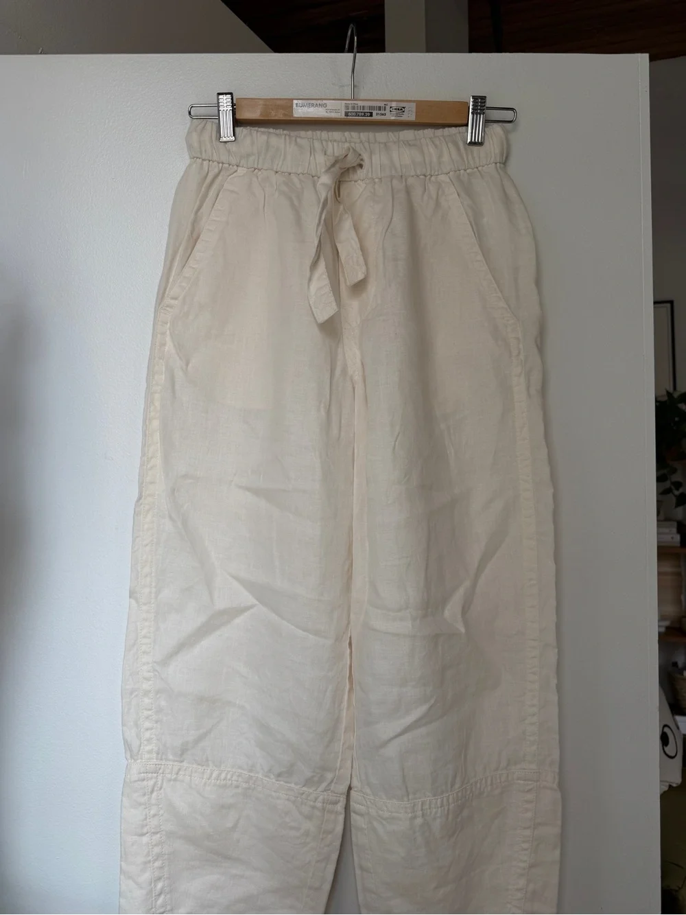 Everlane Cream Drawstring 100 % Linen Pants